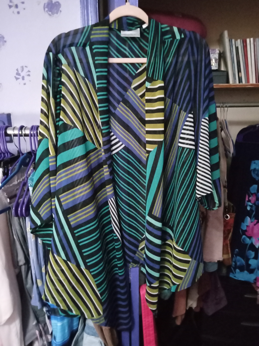 Avenue Black Kimono Multi Colors